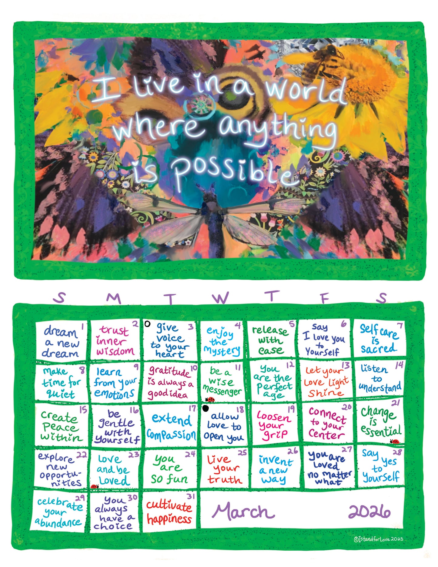 2026 I Stand For Love Calendar Multi-Packs WITHOUT Envelopes