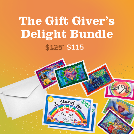 Gift Giver's Delight Bundle: 10 pack of 2025 Calendars (with envelopes) + 10 assorted postcards