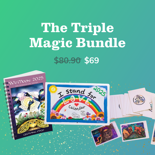 Gift Bundle: 2025 I Stand for Love Calendar + The Mystics Oracle Deck + We'Moon planner