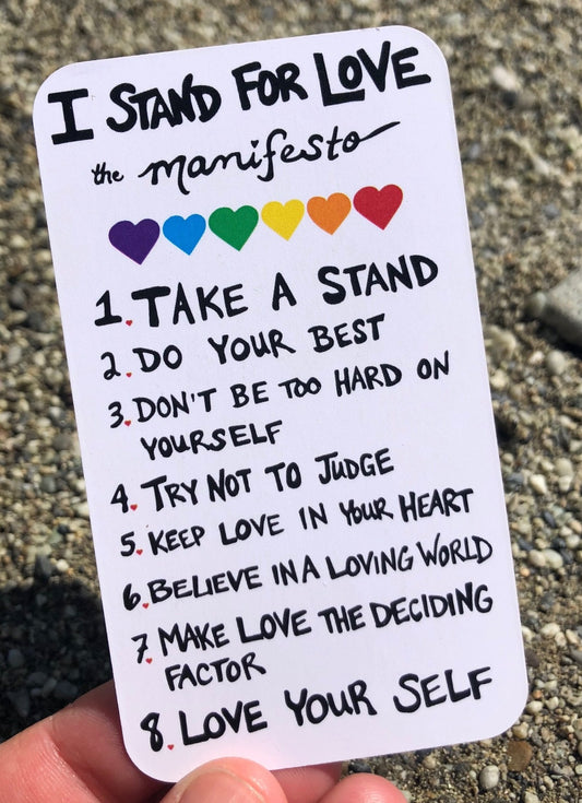 Postcard: Mini I Stand For Love Manifesto